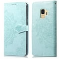 thumbnail image 2 of Galaxy S9 Wallet Cases and Covers, Allytech Slim Premium PU Flip Stand Cover Mandala Embossed Full Body Protection with Card Holder Magnetic Closure for Samsung Galaxy S9 Phone, Green, 2 of 10