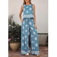 thumbnail image 3 of PRETTYGARDEN Women's Summer 2 Piece Lounge Sets Boho Floral Tank Tops Flowy Wide Peg Pants Travel Beach Vacation Outfits, 3 of 10