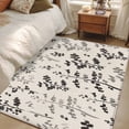 thumbnail image 4 of Black Grey Botanical Area Rugs 3'x5', Small Throw Rugs for Living Room Bedroom, Rustic Country Spring Floral Summer Leaf Indoor Outdoor Rug Non-Slip Low Pile Carpet Runner Reversible Floor Mats, 4 of 8
