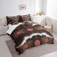 thumbnail image 4 of Homewish Rustic Cattle Hide 7 Pieces Bedding Comforter Set,Boho Bohemain Tribal Full Bedding Set,Red Diamond Fitted Sheet Flat Sheet For Men Women,Breathable Home Decor Reversible, 4 of 9