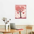 thumbnail image 3 of JEUXUS  Canvas Print Wall Art for Home Living Room Bedroom Decor Happy Valentine's Day Love Heart Tree Pink Artwork on Canvas Stretched and Framed Ready to Hang, 3 of 5