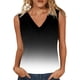 thumbnail image 1 of Mujeres sin mangas Tops de verano gradiente color fuera de posición impresión V-cuello blusa casual Mujeres V-cuello de verano Tops, 1 of 8