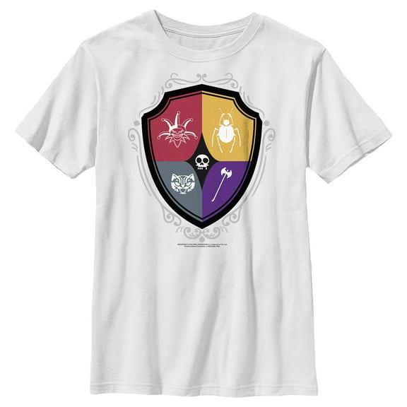 Boy's Wednesday Icons Crest Graphic Tee White Medium