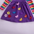 thumbnail image 4 of Robe d'Hiver pour Enfants Arc-en-Ciel Manches Longues Robe Fille, Violet 90cm, 4 of 5