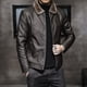 thumbnail image 4 of Nueva chaqueta gruesa de cuero para hombre, chaqueta de invierno y otoño para hombre, abrigo cálido a prueba de viento con cuello de piel sintética a la moda, ropa masculina, 4 of 4