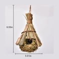 thumbnail image 2 of Straw Bird House Natural Handmade Hanging Bird Hut Woven Bird Nest for Outside, 2 of 10