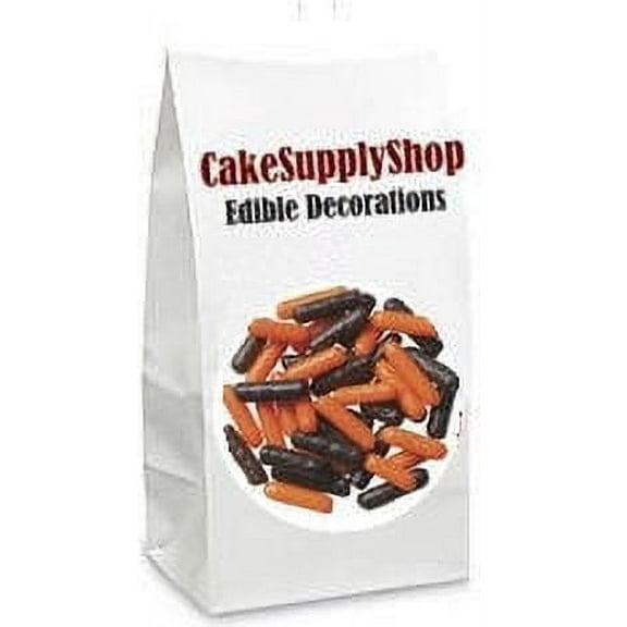 Orange & Black Cake & Cupcake Decoration Confetti Jimmies Sprinkles