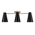 thumbnail image 1 of Golden Lighting 2122-3SF MBS-BLK 3 Lumières Reeva Semi-Renversé, Laiton Moderne avec Abat-Jour Noir Mat, 1 of 1