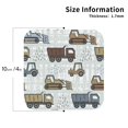 thumbnail image 3 of Honeii Tractor and Dumper Print Leather Coaster Set of 6, Ideal for Safeguarding Your Furniture from Drinks Spills and Effortless Cleanup,Square, 3 of 7