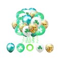 thumbnail image 1 of CIMAXIC 1 Set of 63PCS 12 Inches St. Patrick Day Balloons Kit Clover Printed Balloons Set Creative Party Balloons Decor Kit Delicate Sequins Balloons Kit for Home Party Decor with Ribboon, 1 of 4
