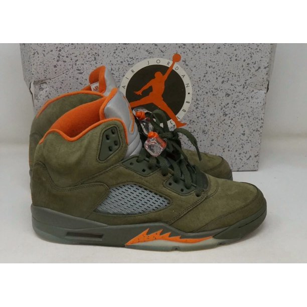 Ni - ke Ni - ke Air Jordan 5 Retro Army Olive Solar Orange Sneaker DD0587-308 Men's Size 11