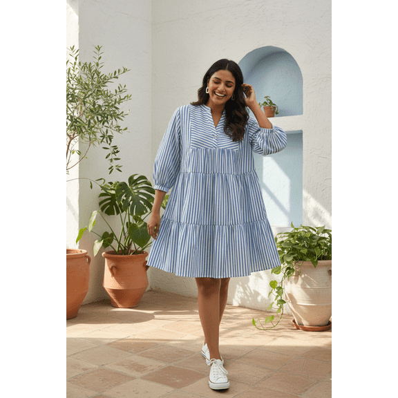 The Santorini Stripes Dress