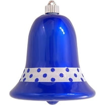 Christmas By Krebs 7" (180mm) Ornament, Commercial Grade Indoor Outdoor Shatterproof Plastic Water Resistant Bell Ornament (Candy Blue Decorated)