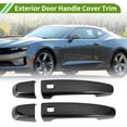 thumbnail image 2 of Cubierta de manija de puerta exterior única para Chevrolet Camaro 2016-2023 con agujero inteligente de fibra de carbono negra 2 piezas, 2 of 7