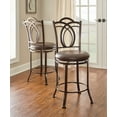 thumbnail image 4 of Linon Mokena 24" Round High Back Counter Stool, Coffee Brown/Coffee Faux Leather, 4 of 10
