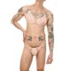 thumbnail image 4 of Sexy Men's Lace G-string & Bra Set - Transparent Floral Pattern Mesh Underwear for Muscle Pj Costume and Crossdresser Nightclub Wear, 4 of 5
