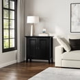 thumbnail image 2 of Simpli Home Amherst 32 inch Wide Solid Wood Transitional Low Storage Cabinet in Black, 2 of 8