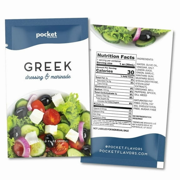 Pocket Flavors Lite Salad Dressing Packets - Greek, 8 Count