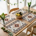 thumbnail image 5 of Placemats for Dinning Table Set of 8, Orange Beige Boho Vintage Ethnic Tribal Southwestern Burlap Kitchen Place Mats Waterproof Cloth Table Mats, Indoor Outdoor Placemats Easy Clean Dinner Decor, 5 of 8
