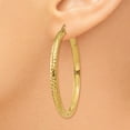 14K Diamondcut 3.5x46mm Hollow Hoop Earrings