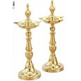 thumbnail image 2 of Brass Kashi Samai Diya – 12 Inch Tall Traditional Oil Lamp for Diwali Puja & Home Mandir | Handcrafted Gold Finish Brass Deepam for Temple, Festivals & Gifting, 2 of 3