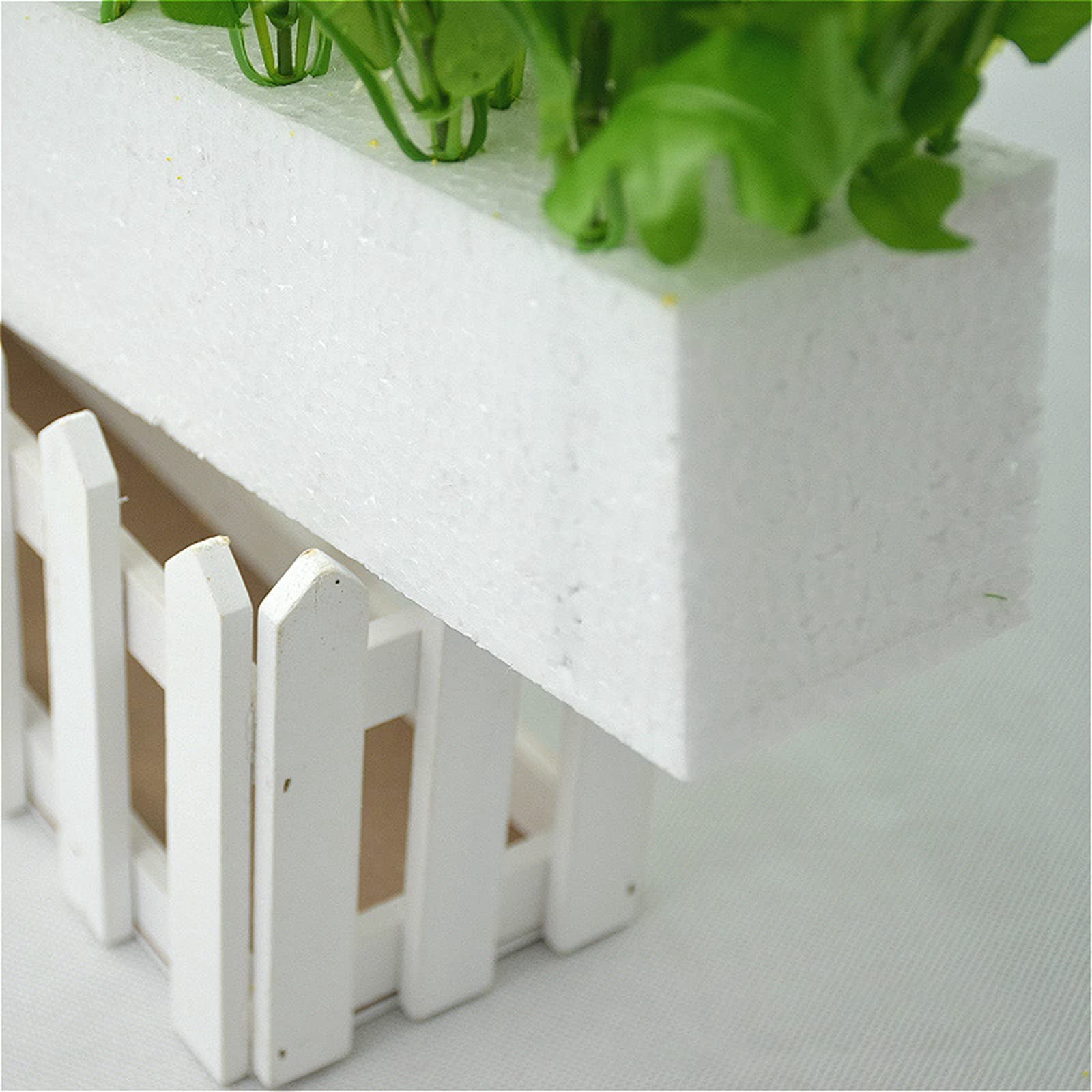 Artificial Flowers in Picket Fence Pot - Fake Mixed Color Jumping Orchid Plants - Mini Potted Plant