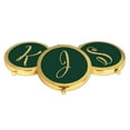 thumbnail image 4 of Koyal Wholesale Gold Compact Mirror Bridesmaid's Wedding Gift, Emerald Green, Monogram Letter J, 1-Pack, 4 of 5