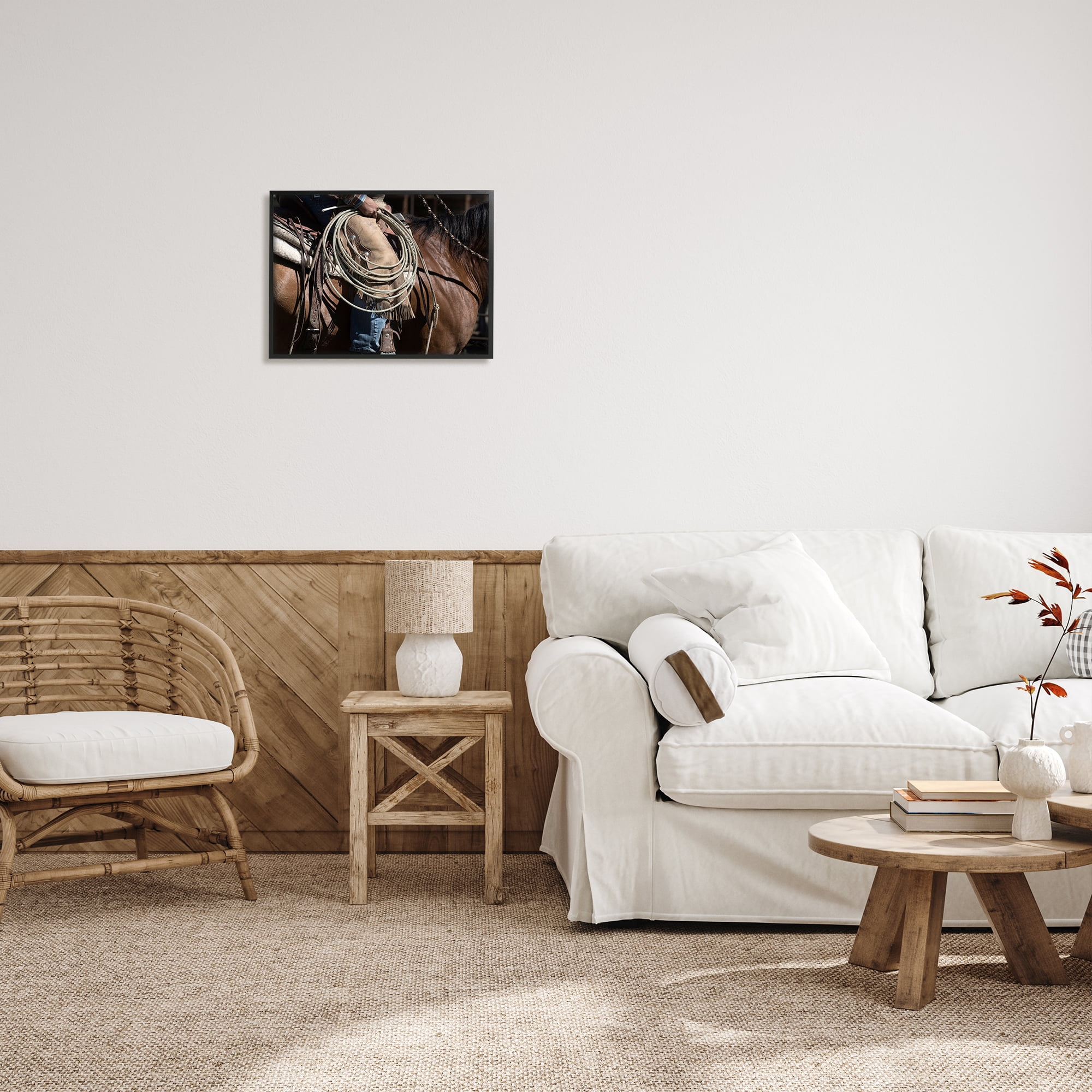 Stupell Industries Southwestern Cowboy & Lasso Beauty & Fashion Photography Black Framed Art Print Wall Art, 20 x 16