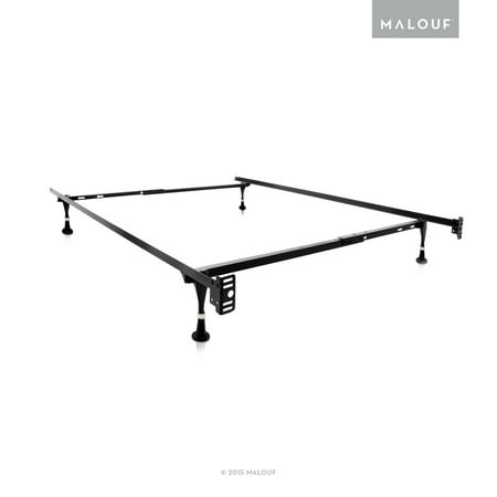 Structures Twin/Full Adjustable Metal Bed Frame with In-line Glides