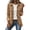 Brown, variant on Women's Boho Cardigan Vintage Ruffle Collared Long Sleeve Button Down Loose Casual Lightweight Spring Summer Fall Streetwear Jacket Black S