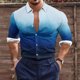 thumbnail image 1 of Blusa y camisa de manga larga con cuello vuelto para hombre, estilo casual, a la moda, con botones estampados, blusa de manga larga con cuello vuelto, camisetas de poliéster para hombre, 1 of 5