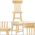 thumbnail image 4 of Miniature Furniture Model Wooden Dining Chair for 1:12 Doll House Accessory(Wood Color), 4 of 4