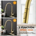 thumbnail image 4 of Gold Kitchen Faucets with Pull-Down Sprayer, Modern Kitchen Sink Faucet Stainless Steel Single Handle Kitchen Faucet with Deck Plate, Brushed Gold, 4 of 5