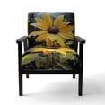 thumbnail image 4 of Designart "Contrasting Beauty Yellow Flower painting" Yellow Abstract Botanicals Upholstered Accent Chair - Modern Arm Chair For Bedroom, 4 of 5
