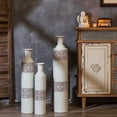 thumbnail image 5 of Sziqiqi Floor Vase Tall White Vases: Extra Large Metal Flower Vase Set of 3 Big Vases for Home Decor Living Room Decorative Vintage for Pampas Grass Feathers Twigs Branches Dried Flowers, 5 of 8