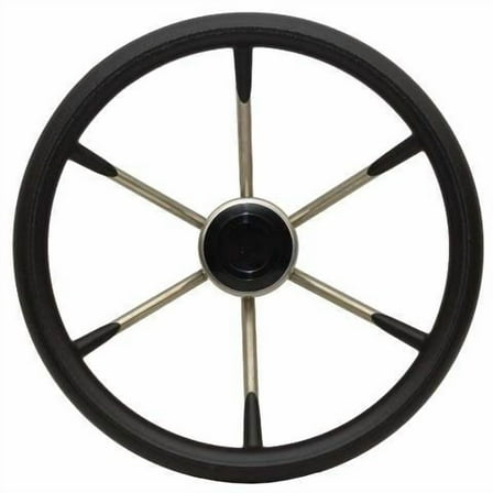 Boat Destroyer Steering Wheel 1425 | 14 Inch 25 Degree Stainless Black