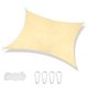 thumbnail image 1 of Muyoka Cubierta de vela de sombra para patio exterior rectangular de 2 * 3 m, versión transpirable de vela de sombra cuadrada de PE con gancho de seguridad y cordón de nailon (beige) Muyoka Hogar, 1 of 7
