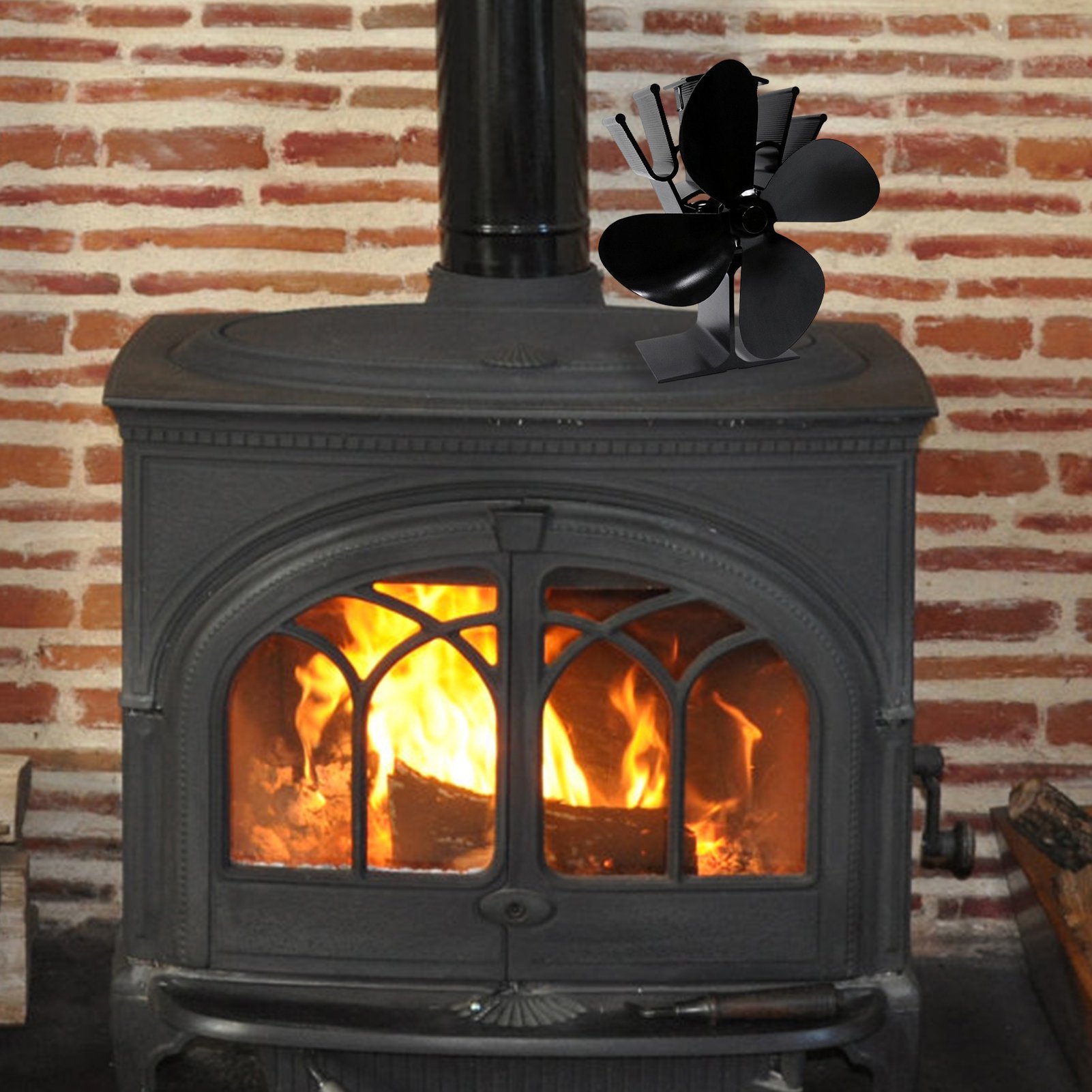 3/4-Blades Stove Fans Blades Non-Electric Silent Operation Fireplace Fan  Blades Heat-Resistant Fireplace u0026 Stove Accessories - Walmart.com