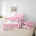 thumbnail image 5 of Manfei Initial B Letter Twin Bedding Sets 7-Piece for Girls, Kawaii Pink Bow-tie Bedding Comforter Set, Cartoon Ribbon Reversible Sheet Sets, Breathable Home Decor, 5 of 7