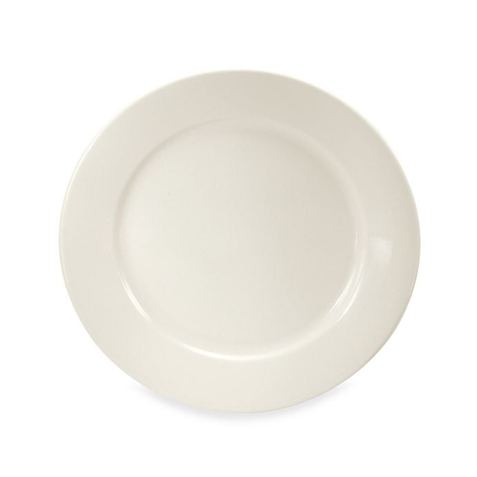 Set of 4 Buffalo China Cream/White Heavy Dinner Plates Restaurant Ware