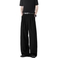 thumbnail image 6 of Men's Casual Pants Wide Leg Pleated Pants Relaxed Fit Beach Summer Long Slacks Lightweight Loose Trousers, XL, 6 of 7