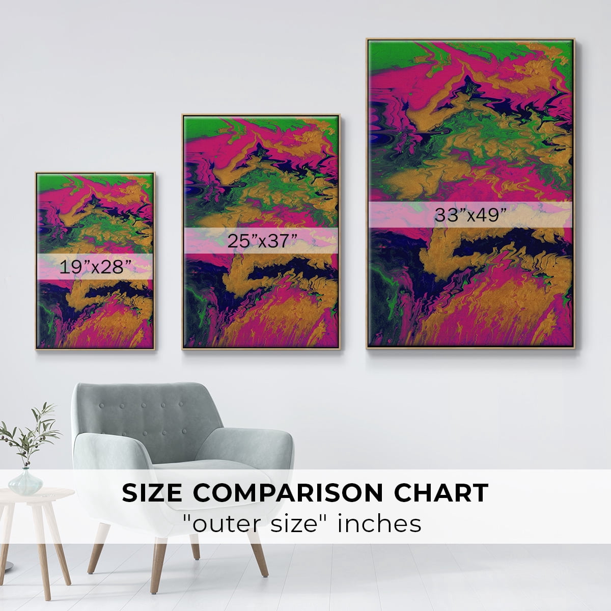 M48 Framed Premium Gallery Wrapped Canvas - Ready to Hang - 27 x 41 - Natural Wood Floating Frame