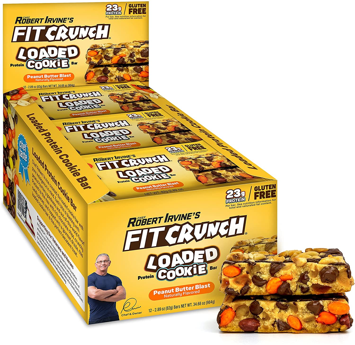 Fit Crunch Loaded Cookie Protein Bar, High Protein, Gluten Free