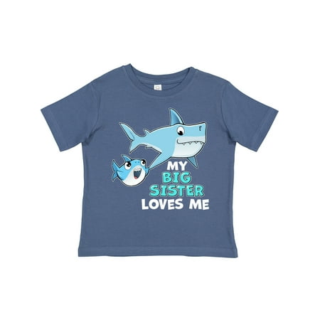 

Inktastic My Big Sister Loves Me with Cute Sharks Gift Toddler Boy or Toddler Girl T-Shirt