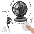 thumbnail image 3 of FSLiving 5V Car Fans USB-Powered Car Cooling Air Fan Powerful Single Car Fan Rotatable Fan with Remote Control for Truck Vehicle Boat Van SUV RV,Black - 1 Pack, 3 of 8