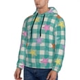 thumbnail image 3 of Fotbe Men's Hoodie with Starfish On Checkered Background Pattern - Kangaroo Pocket Pullover Hooded Sweatshirt, Perfect for Daily Wear, Travel, and Home-XX-Large, 3 of 7