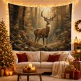 thumbnail image 3 of Forest Deer Tined with Antlers Stands Mossy Uneven, Nostalgic Vintage for Botanical Art Lovers, Botanical Wall Decor, Mother'S Day Gift, Tapestry Wall Hanging for Bedroom and Dorm, 3 of 7