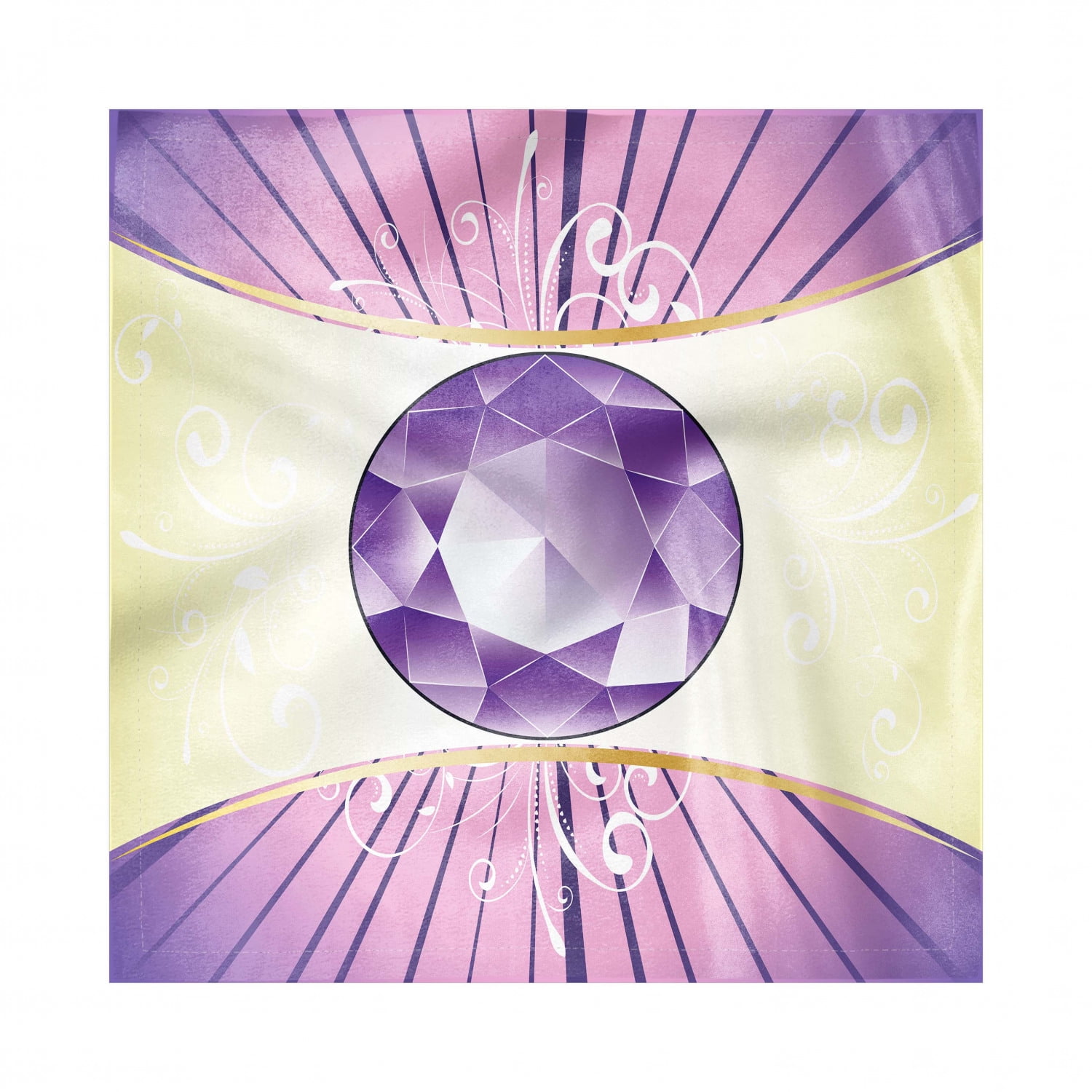 Amethyst Decorative Satin Napkins Set of 4, Amethyst Gemstone Design as