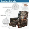 thumbnail image 5 of Yuyamidu Camo Reclining Chair Covers 4 Pieces Hunting Wolf Recliner Sofa Slipcovers with Pocket Easy to Install Recliner Couch Covers for Living Room Soft Furniture Protector, 5 of 8