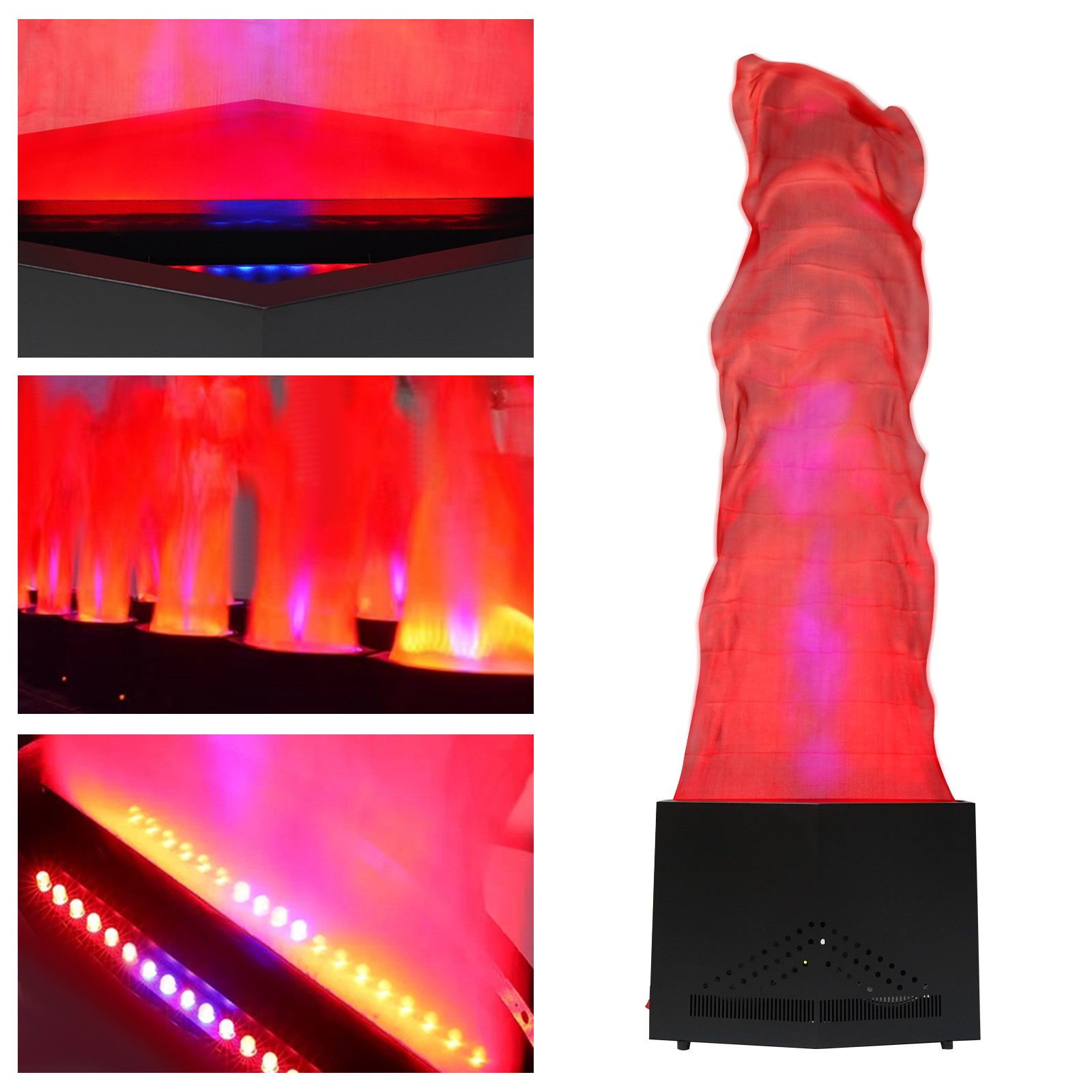 Wildnix Stage Lights with Red Flame Illusion, 36 LED Beads, Copper Turbine Blowers, Safe, Reusable, and Easy Installation for Party and Stage Use